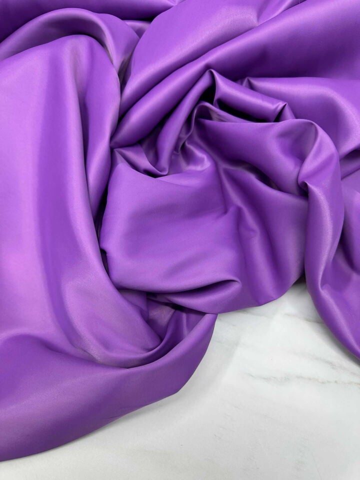 Leylak Renk Likralı Saten Kumaş