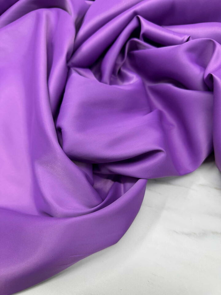 Leylak Renk Likralı Saten Kumaş