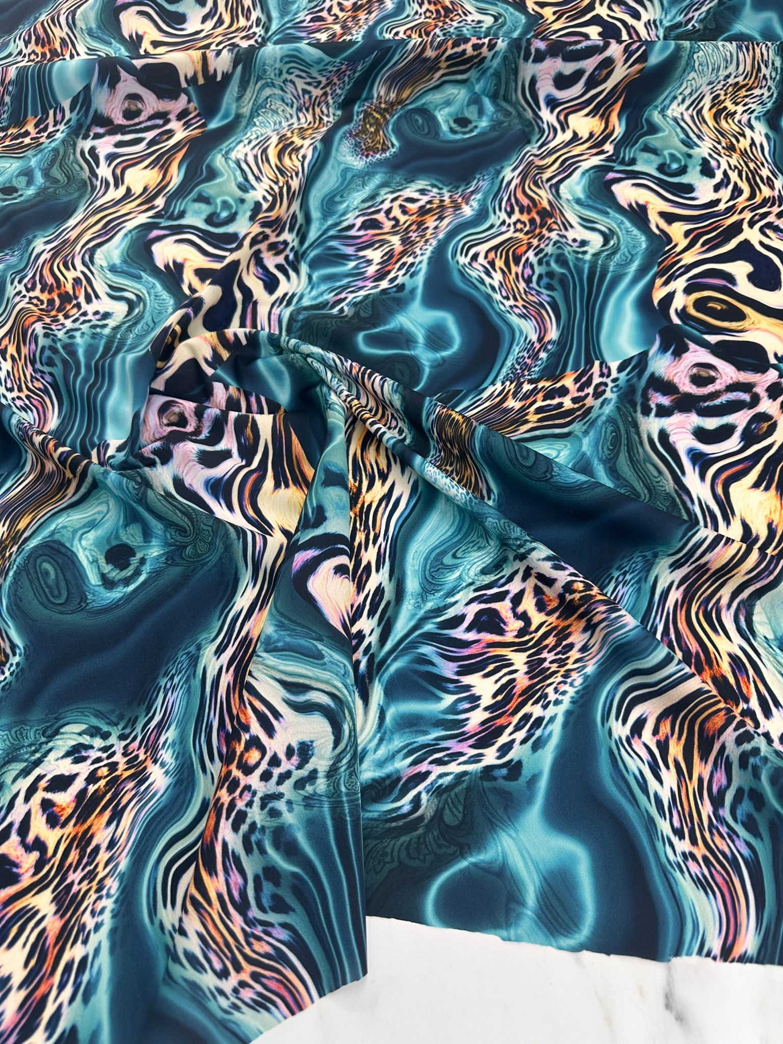 Okyonus Desen Krep Kumaş Elbise Etek Gömlek Şalvar