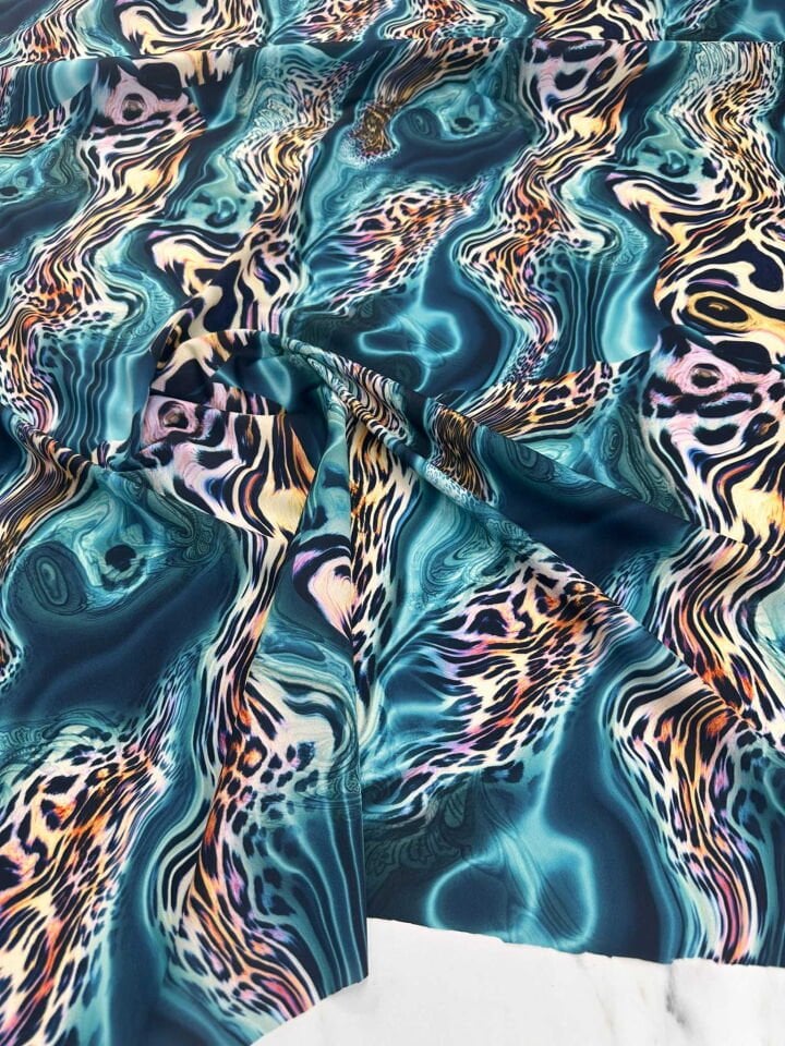 Okyonus Desen Krep Kumaş Elbise Etek Gömlek Şalvar