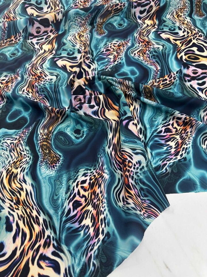 Okyonus Desen Krep Kumaş Elbise Etek Gömlek Şalvar