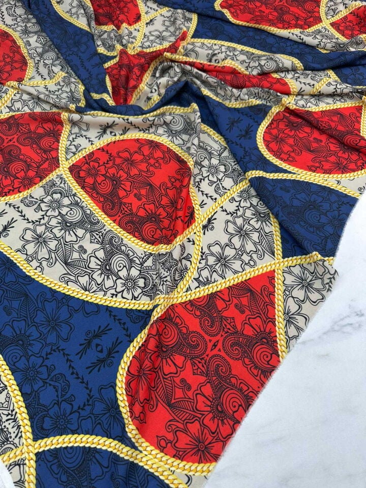 Siesta Dijital Baskı Krep Kumaş
