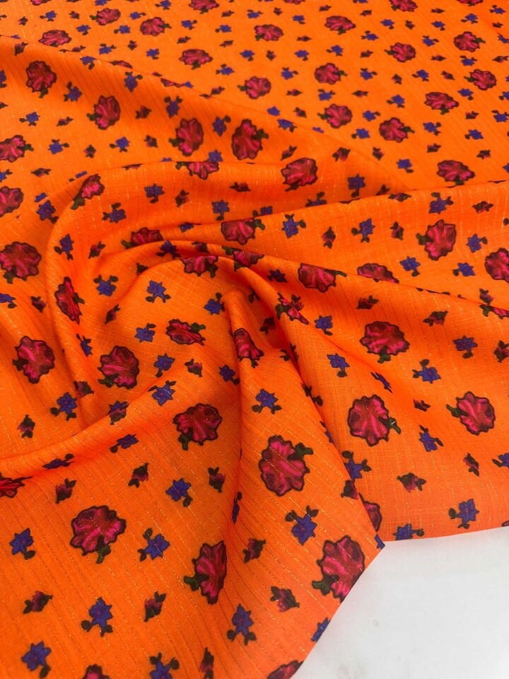 Desenli Sim Dokuma Poliviskon Keten Elbise Etek Tunik