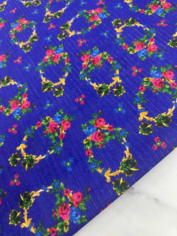 Desenli Sim Dokuma Poliviskon Keten Elbise Etek Gömlek