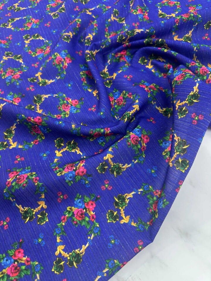 Desenli Sim Dokuma Poliviskon Keten Elbise Etek Gömlek