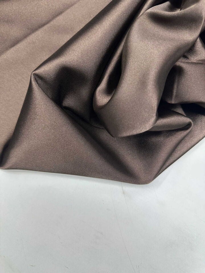 Koyu Kahfe Likralı Saten Kumaş