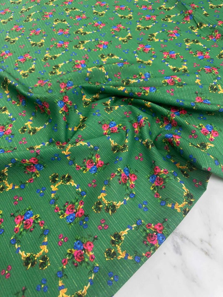 Desenli Sim Dokuma Poliviskon Keten Elbise Etek Gömlek