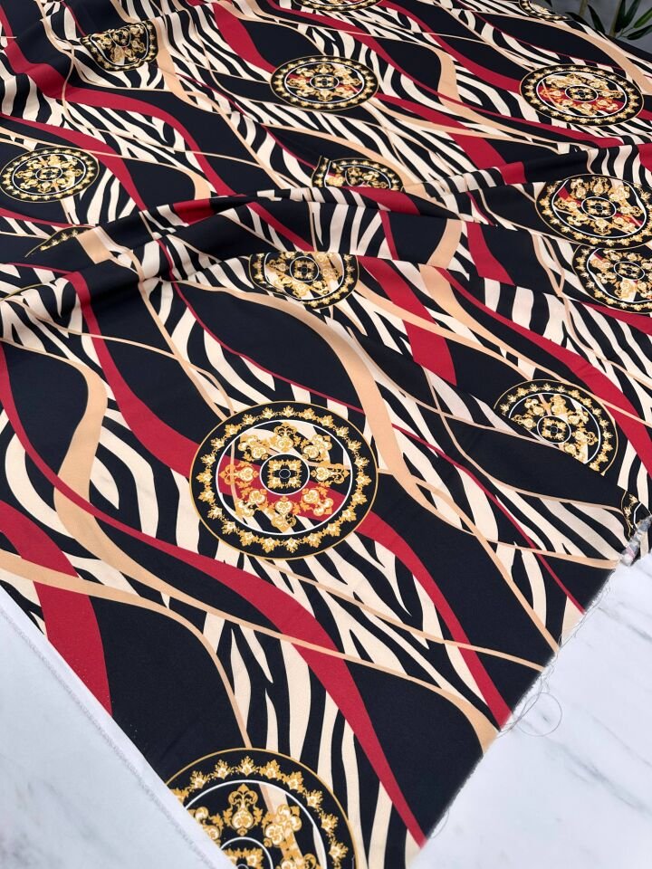 Agrar Desen Elbiselik Gömleklik Krep Kumaş