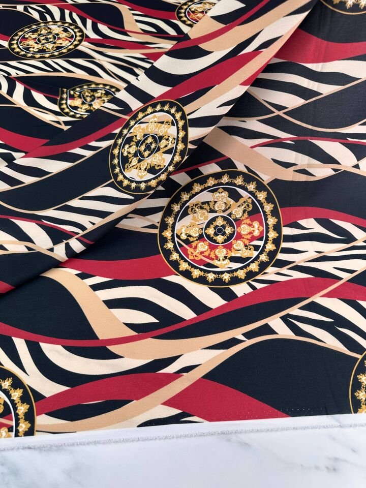 Agrar Desen Elbiselik Gömleklik Krep Kumaş