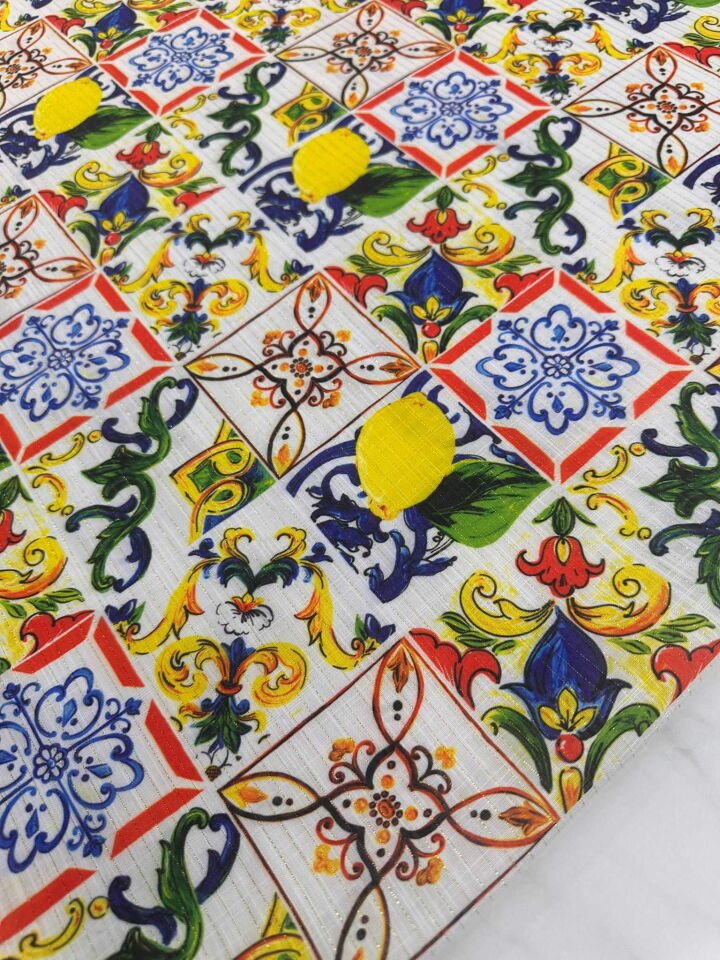 Desenli SimDokuma Poliviskon Keten Elbise Etek Gömlek