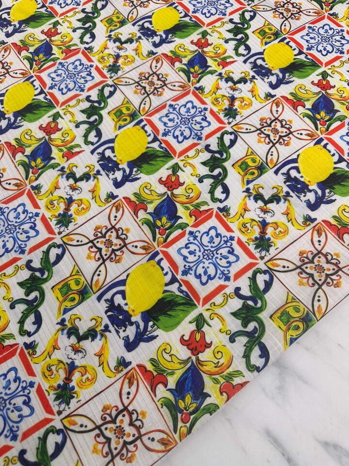 Desenli SimDokuma Poliviskon Keten Elbise Etek Gömlek