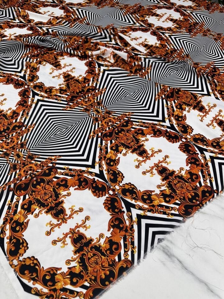 Verona Desen Elbiselik Gömleklik Krep Kumaş