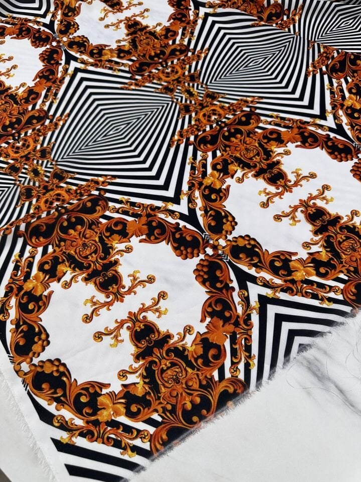 Verona Desen Elbiselik Gömleklik Krep Kumaş