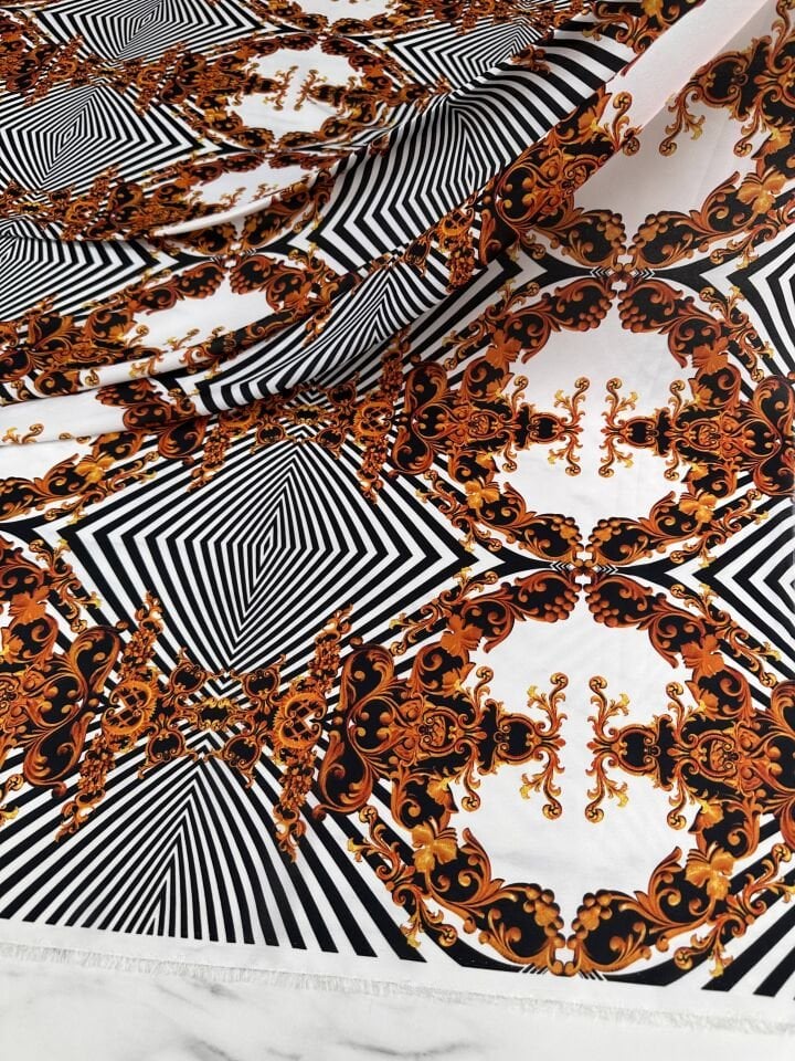 Verona Desen Elbiselik Gömleklik Krep Kumaş