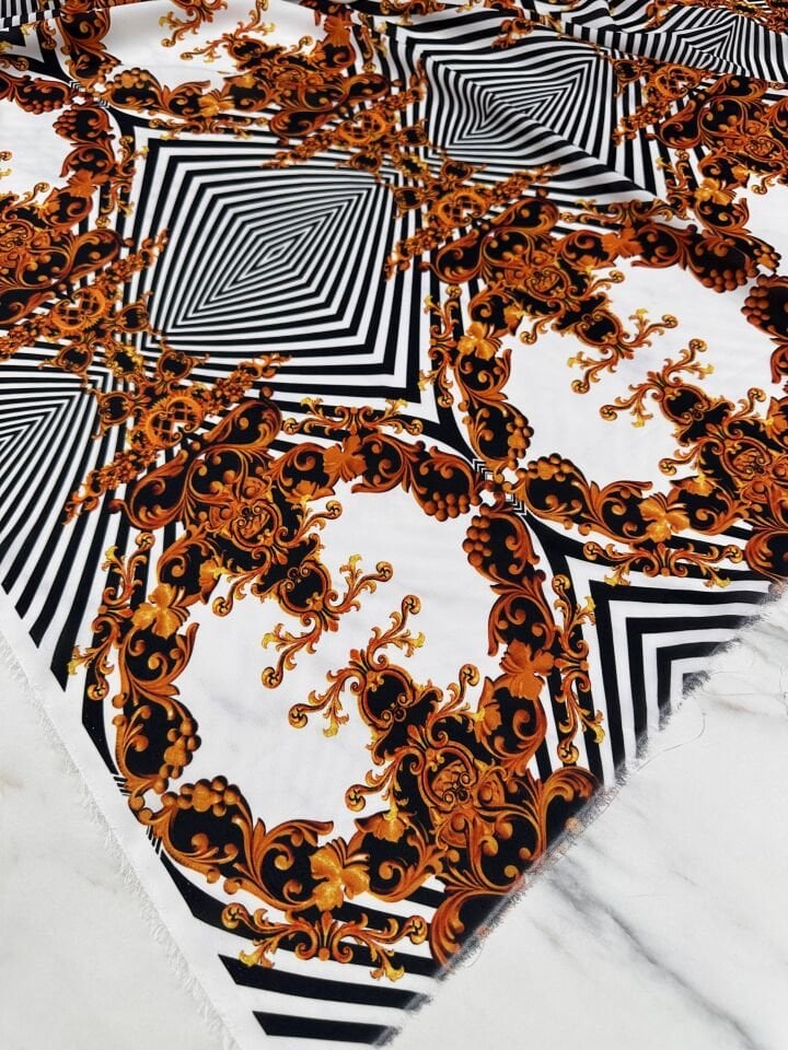 Verona Desen Elbiselik Gömleklik Krep Kumaş