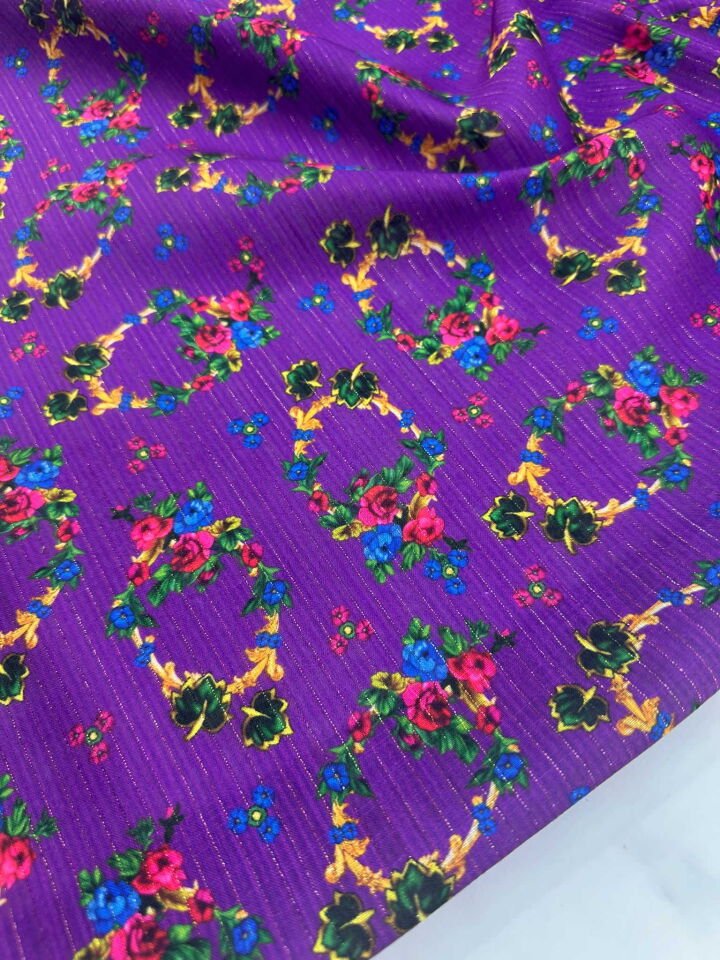 Desenli Poliviskon Sim Dokuma Keten Elbise Etek Gömlek