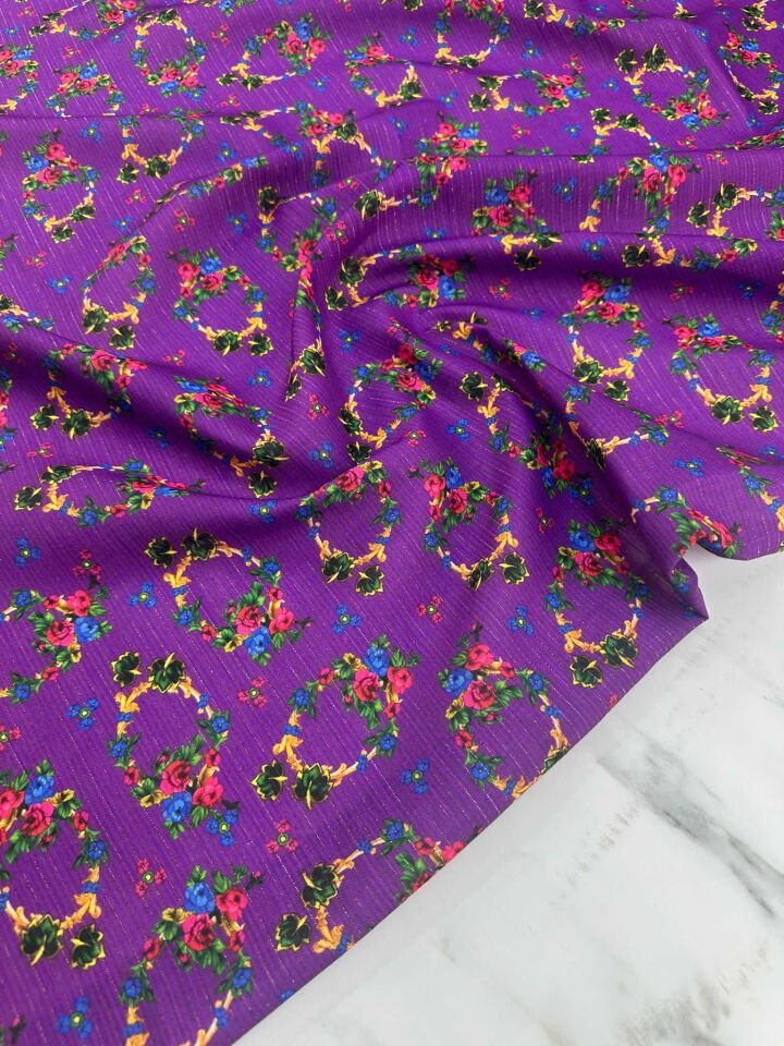 Desenli Poliviskon Sim Dokuma Keten Elbise Etek Gömlek