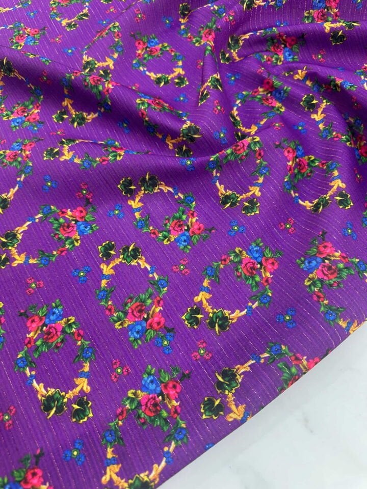 Desenli Poliviskon Sim Dokuma Keten Elbise Etek Gömlek