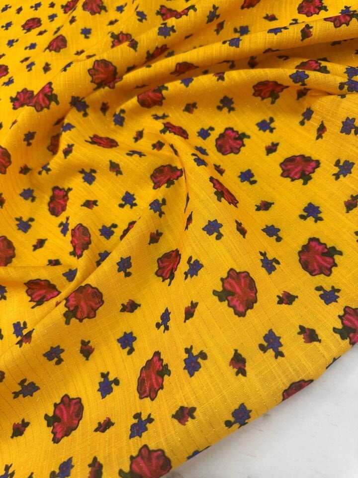 Desenli Sim Dokuma Poliviskon Keten Elbise Etek Gömlek