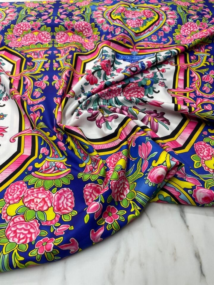 Özbek Desen Elbiselik Gömleklik Krep Kumaş