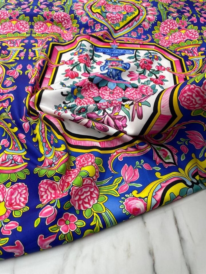 Özbek Desen Elbiselik Gömleklik Krep Kumaş