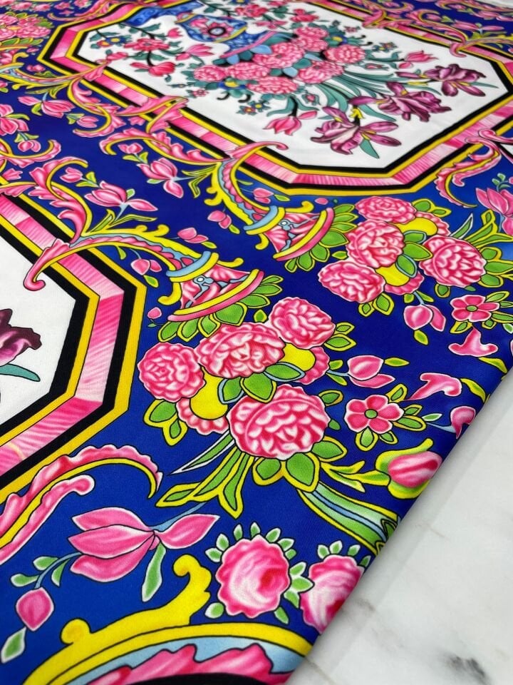 Özbek Desen Elbiselik Gömleklik Krep Kumaş