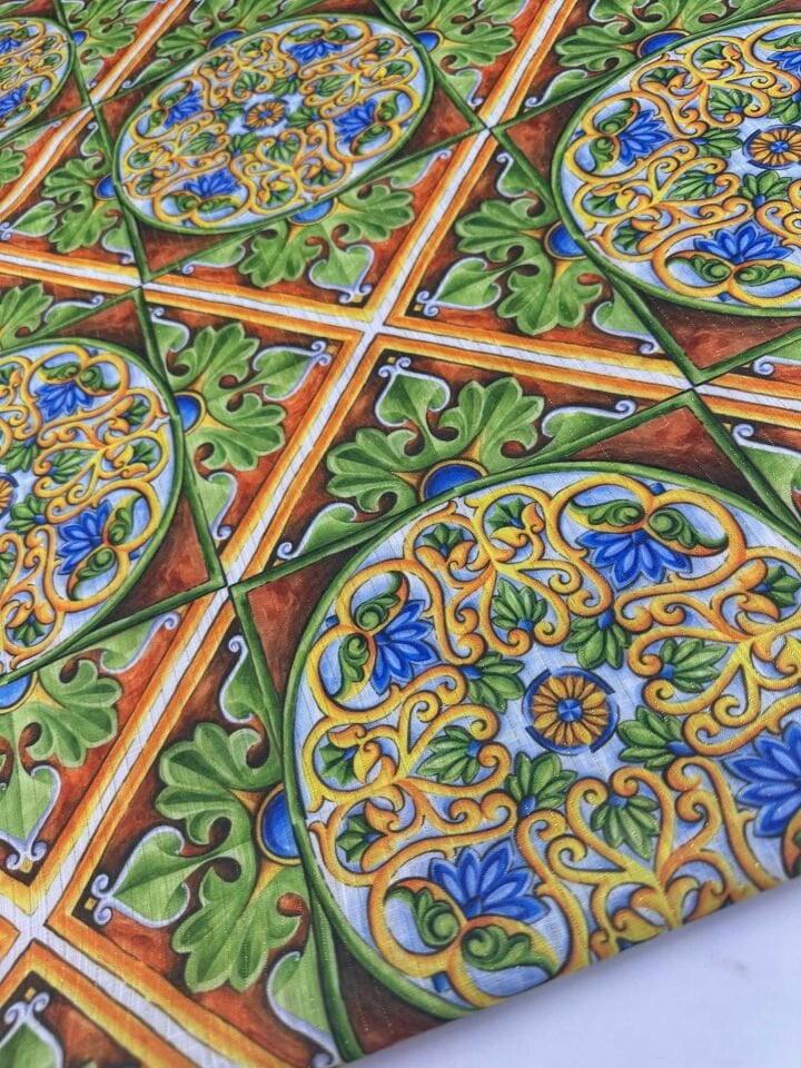 Desenli Poliviskon Sim Dokuma Keten Elbise Etek Gömlek