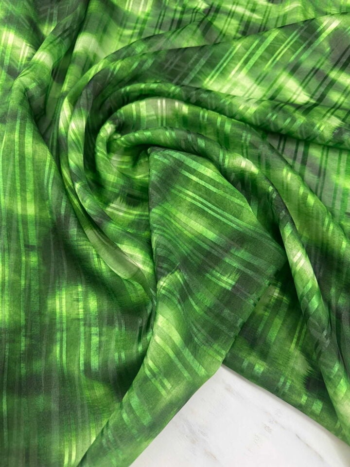 Bulut Desen Simli Şifon Elbise Etek Gömlek