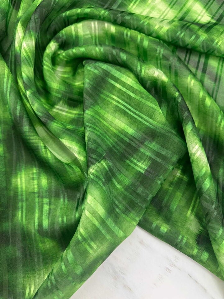 Bulut Desen Simli Şifon Elbise Etek Gömlek