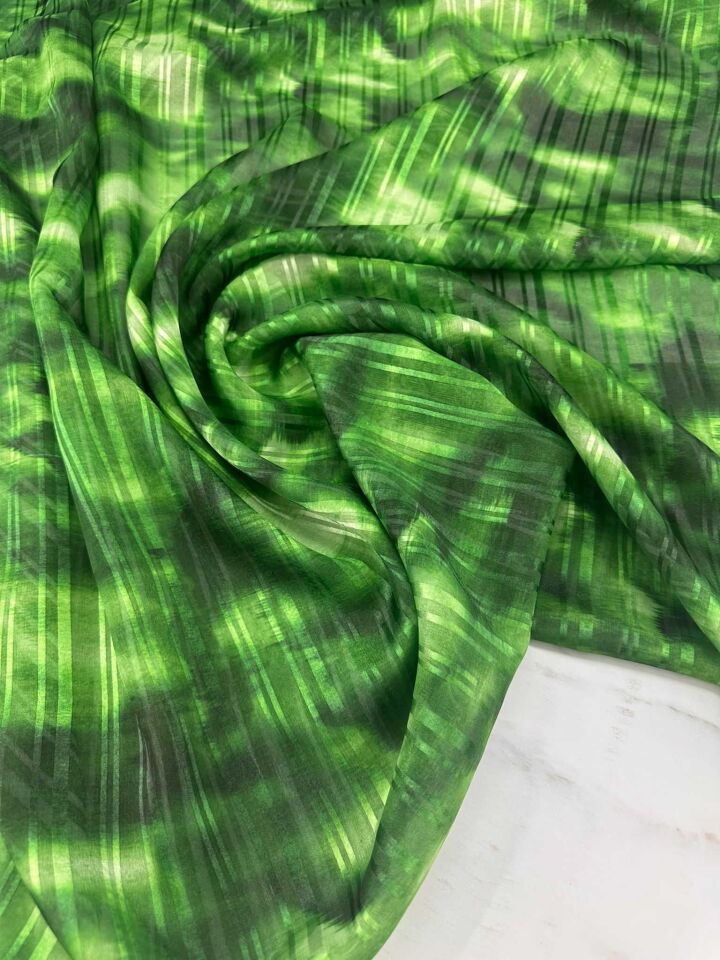 Bulut Desen Simli Şifon Elbise Etek Gömlek