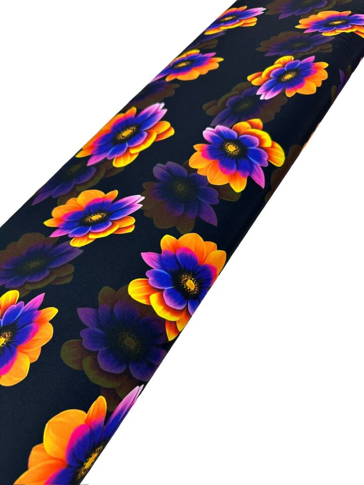 Geranium Desen Elbiselik Gömleklik Krep Kumaş