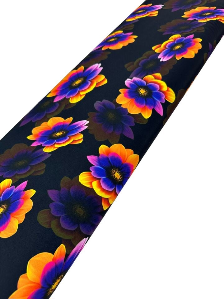 Geranium Desen Elbiselik Gömleklik Krep Kumaş