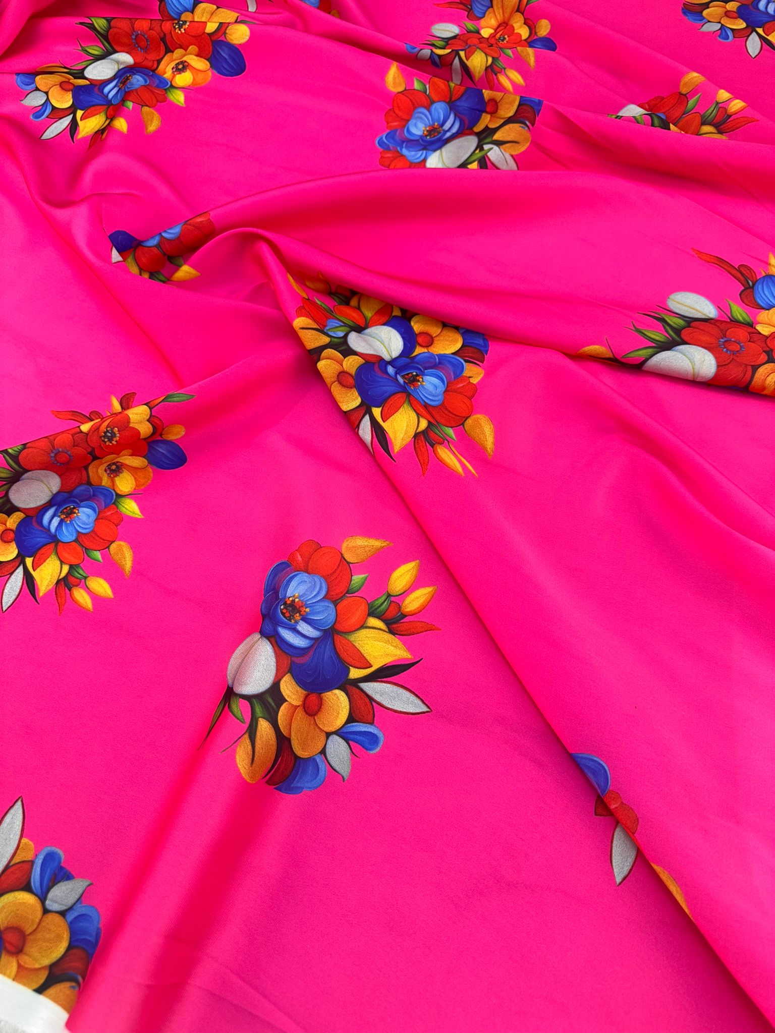 Desenli İpek Saten Elbise Etek Gömlek Şalvar