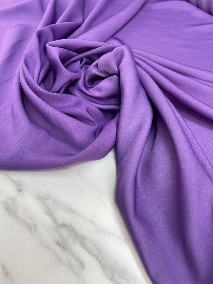 Lavanta Düz Elbiselik İpek Saten Kumaş