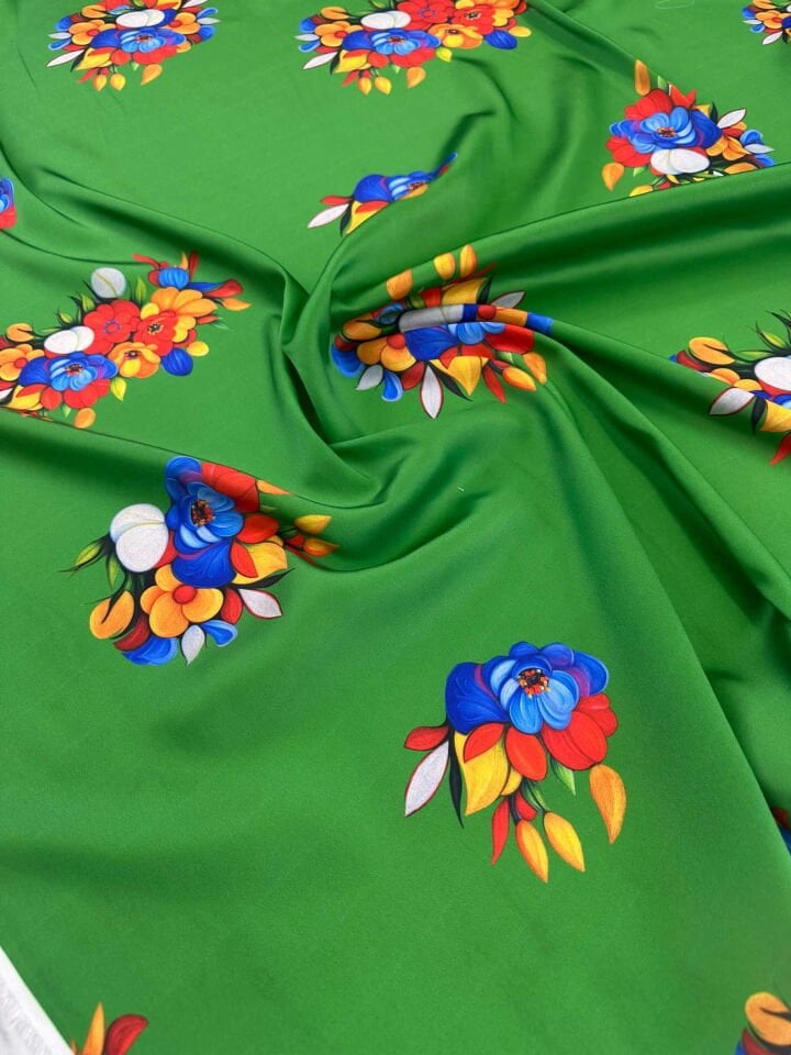 Desenli İpek Saten Elbise Etek Gömlek Şalvar