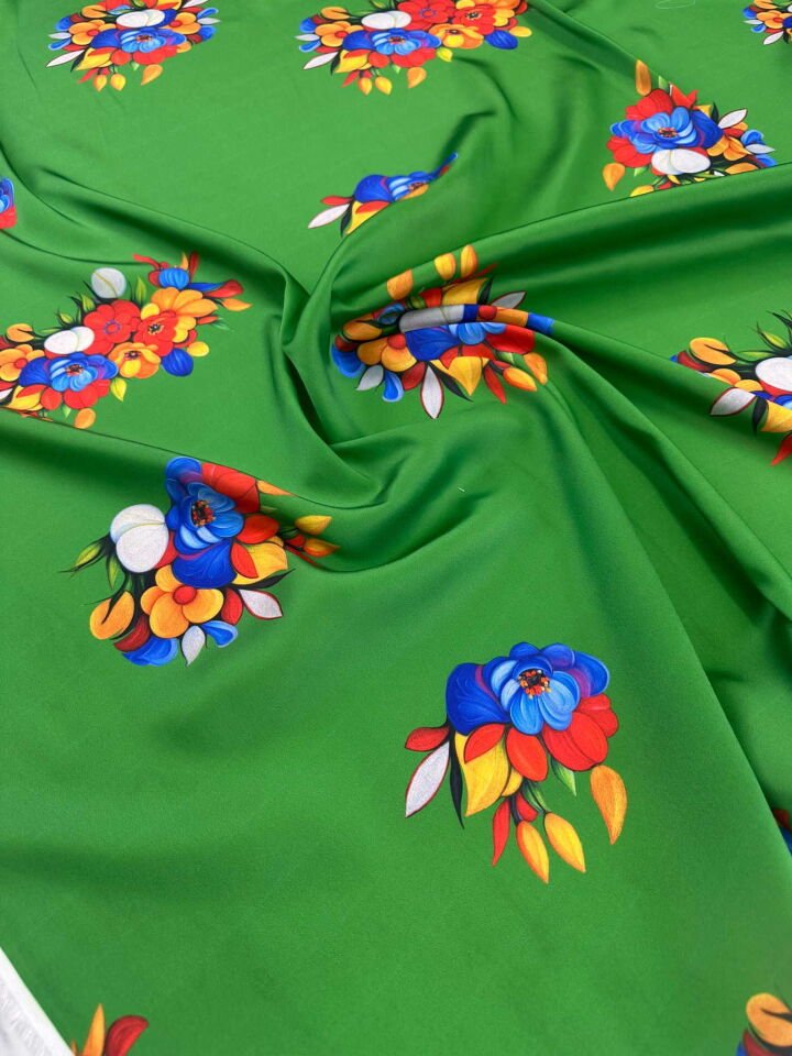 Desenli İpek Saten Elbise Etek Gömlek Şalvar