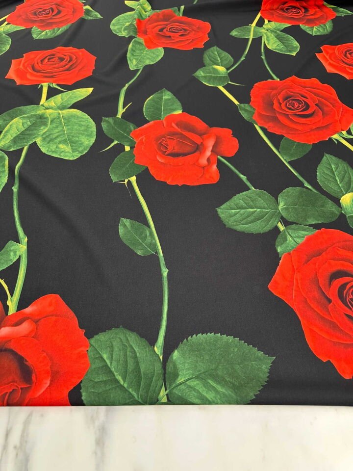 Desenli Krep Kumaş Elbise Etek Gömlek Şalvar