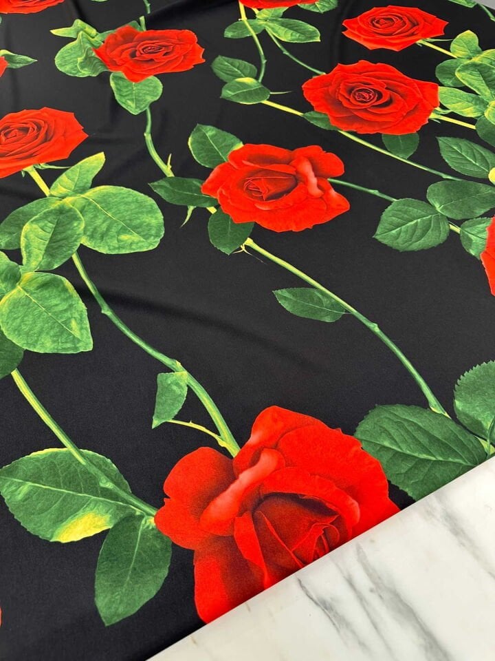 Desenli Krep Kumaş Elbise Etek Gömlek Şalvar