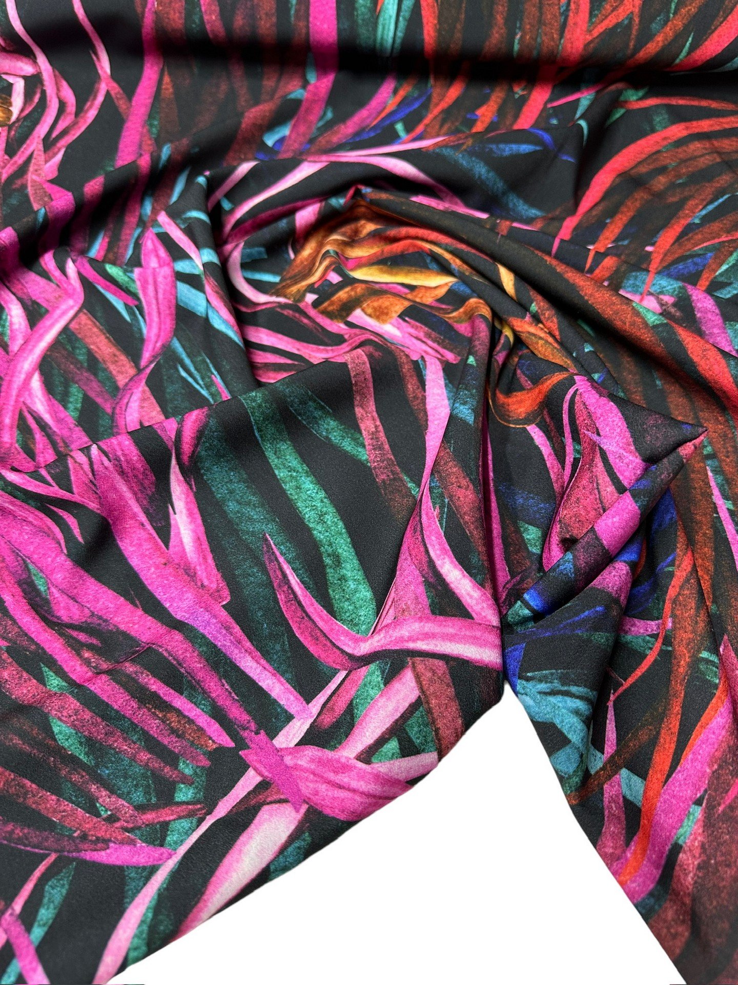 Çim Desen Elbiselik Gömleklik Krep Kumaş