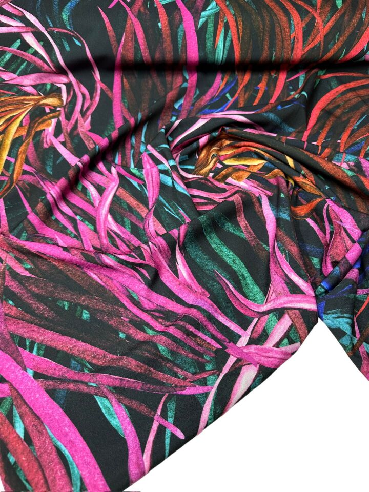 Çim Desen Elbiselik Gömleklik Krep Kumaş