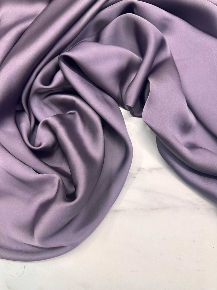 Kül Grimo Renk Düz Elbiselik İpek Saten Kumaş