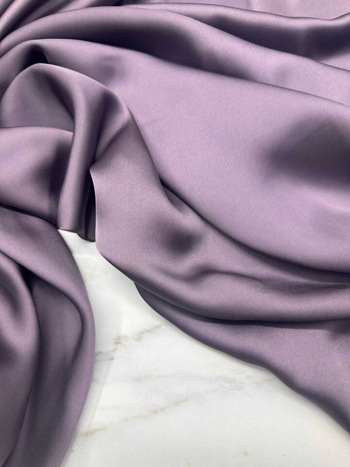 Kül Grimo Renk Düz Elbiselik İpek Saten Kumaş