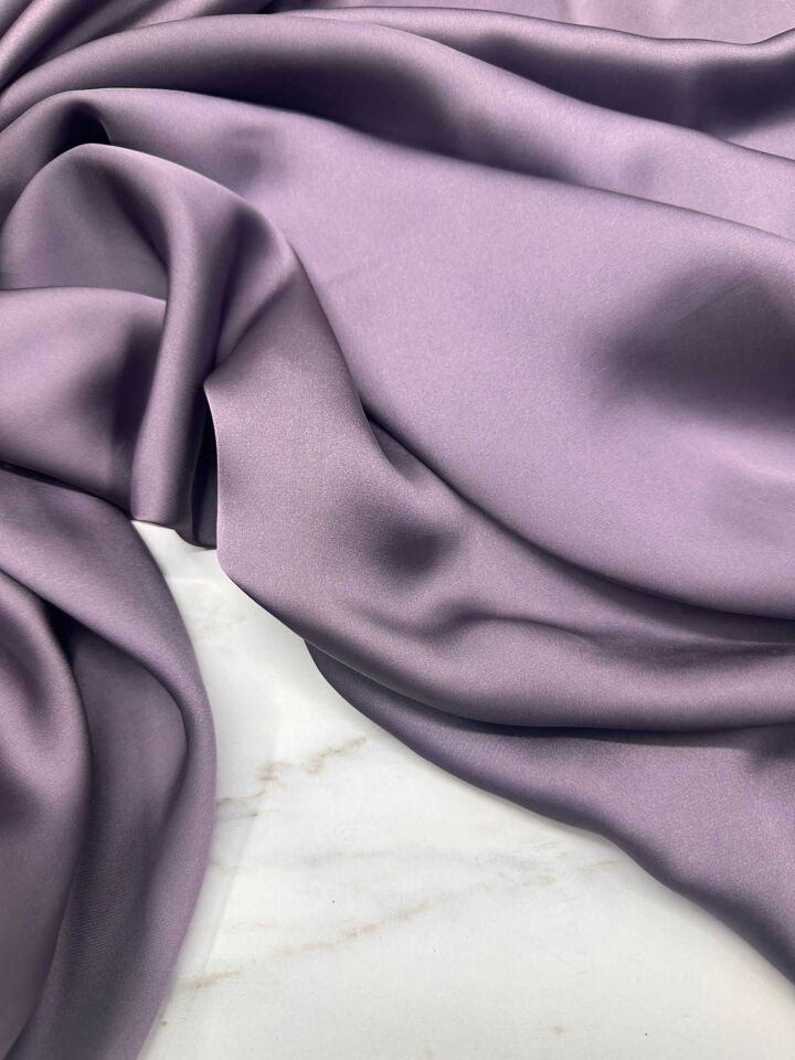 Kül Grimo Renk Düz Elbiselik İpek Saten Kumaş