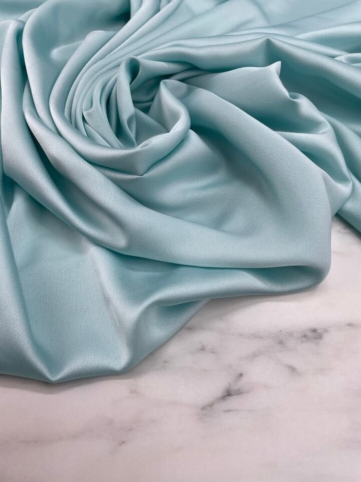 Cam Göbegi Düz Elbiselik İpek Saten Kumaş