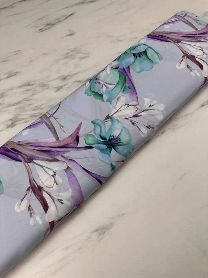 Çiçek Desen Elbiselik Gömleklik Krep Kumaş