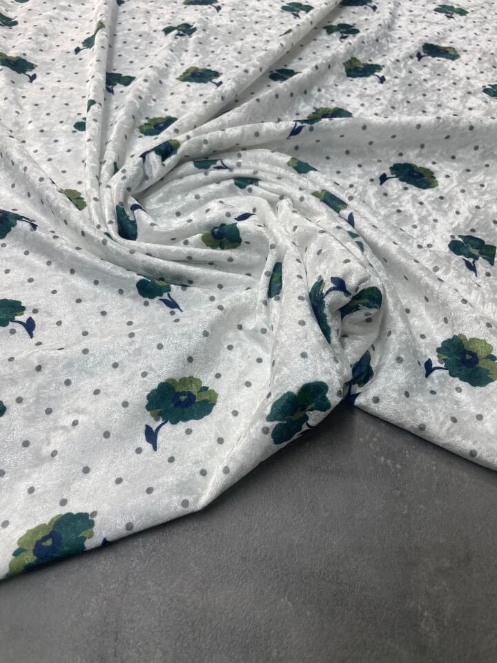 Fero Desen Elbiselik Kadife Kumaş