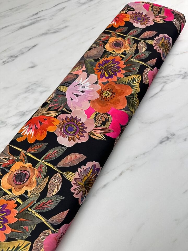 Çiçek Desen Elbiselik Gömleklik Krep Kumaş