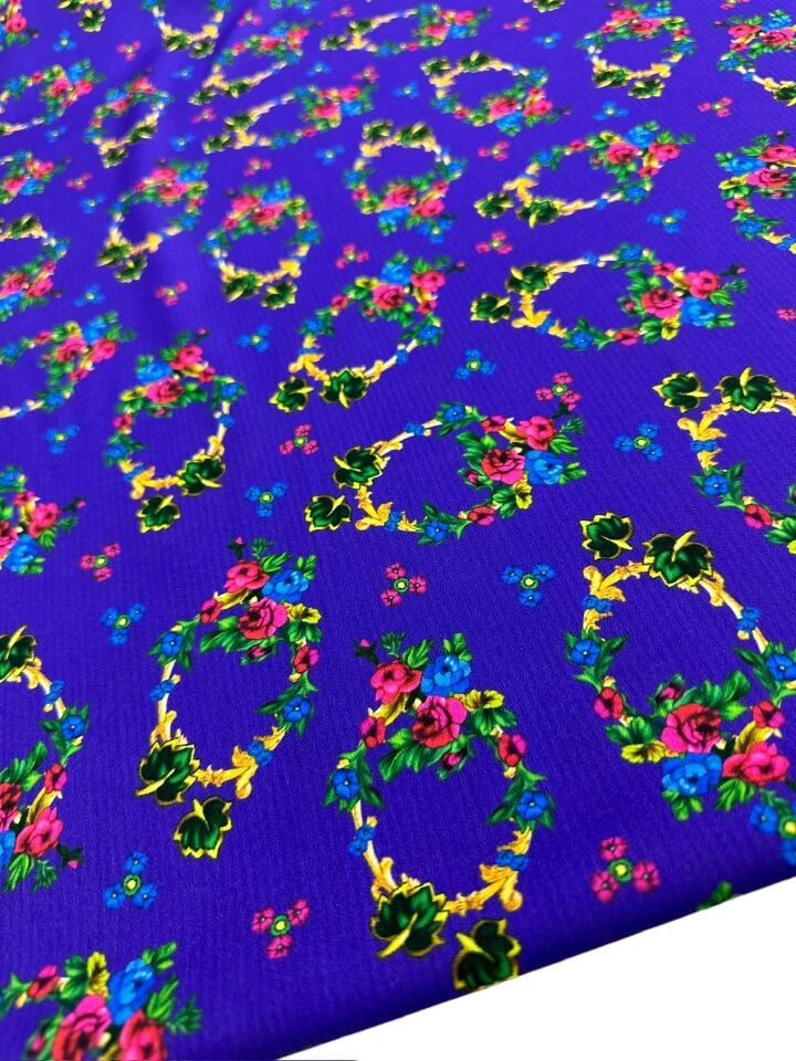 Türkmen Desen Elbiselik Gömleklik Krep Kumaş