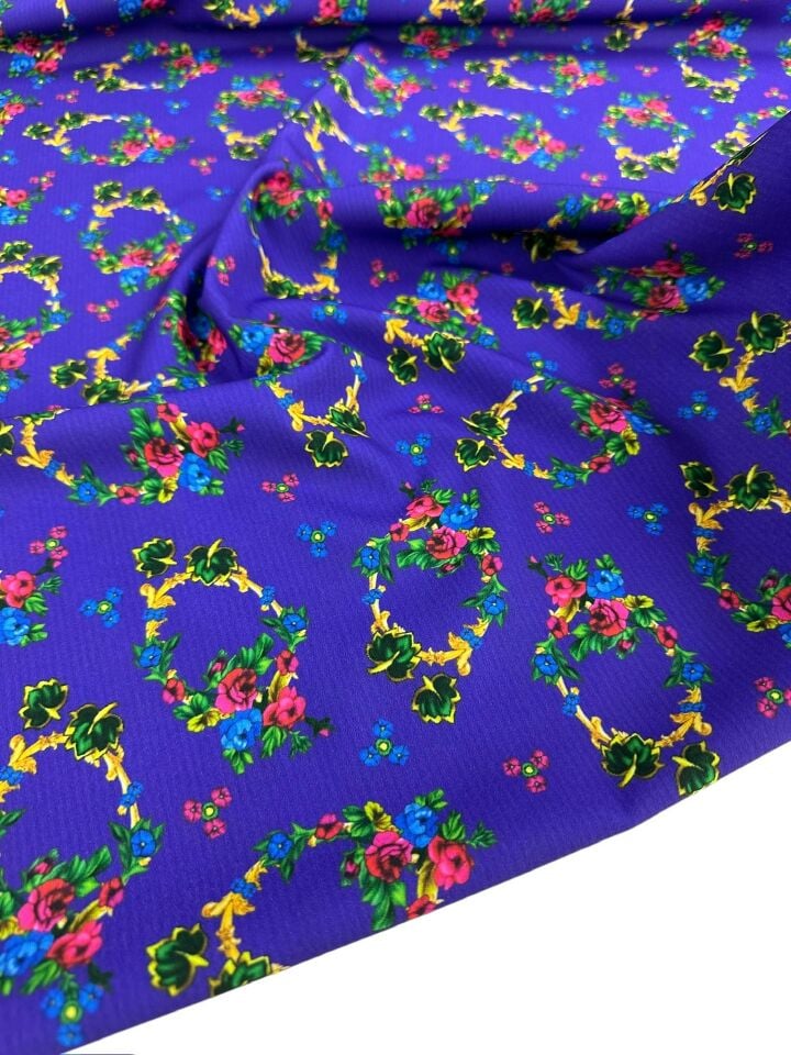 Türkmen Desen Elbiselik Gömleklik Krep Kumaş