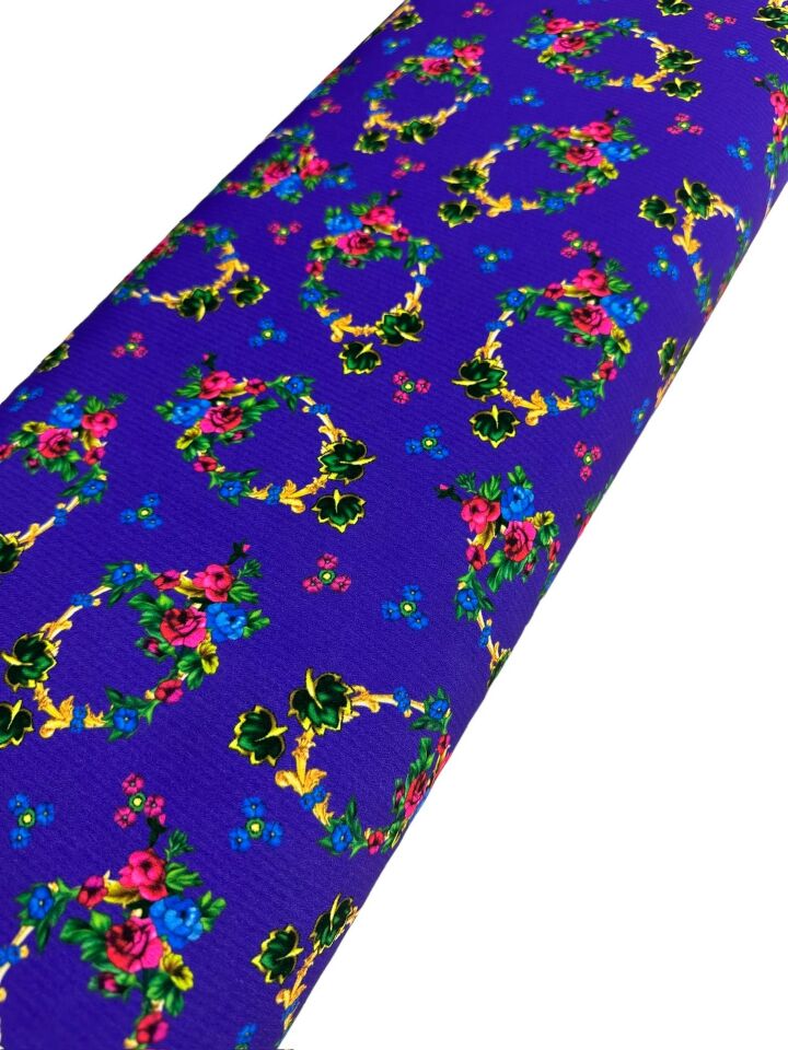 Türkmen Desen Elbiselik Gömleklik Krep Kumaş